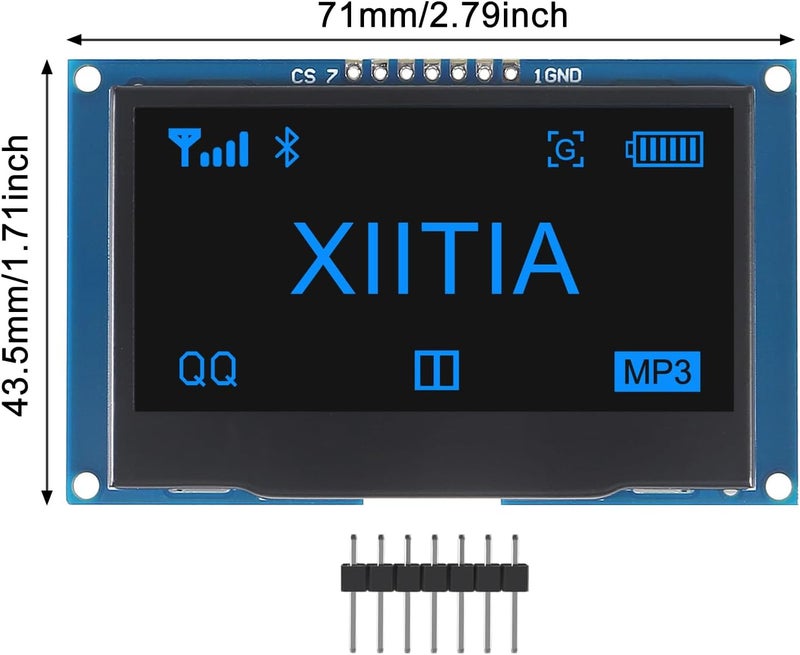 XIITIA 2pcs 2.42 inch 128x64 OLED LCD Display Module SSD1309 7 Pin SPI/IIC I2C Serial Interface for Arduino UNO R3 (Blue Light) - Image 3